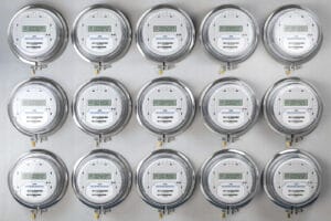 Serie di contatori installati ad una aprete